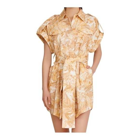 NWT SIGNIFICANT OTHER Lenny Dress Biscuit Tapestry Floral Tie Waist US 8 - Picture 3 of 11